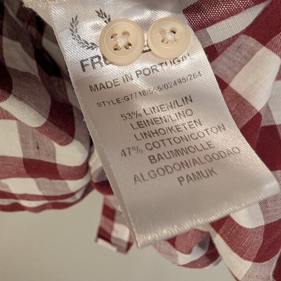 Fred Perry Tunic Blouse Buffalo Check Western Fall Classic Light Layer - Size 4 - Picture 6 of 7